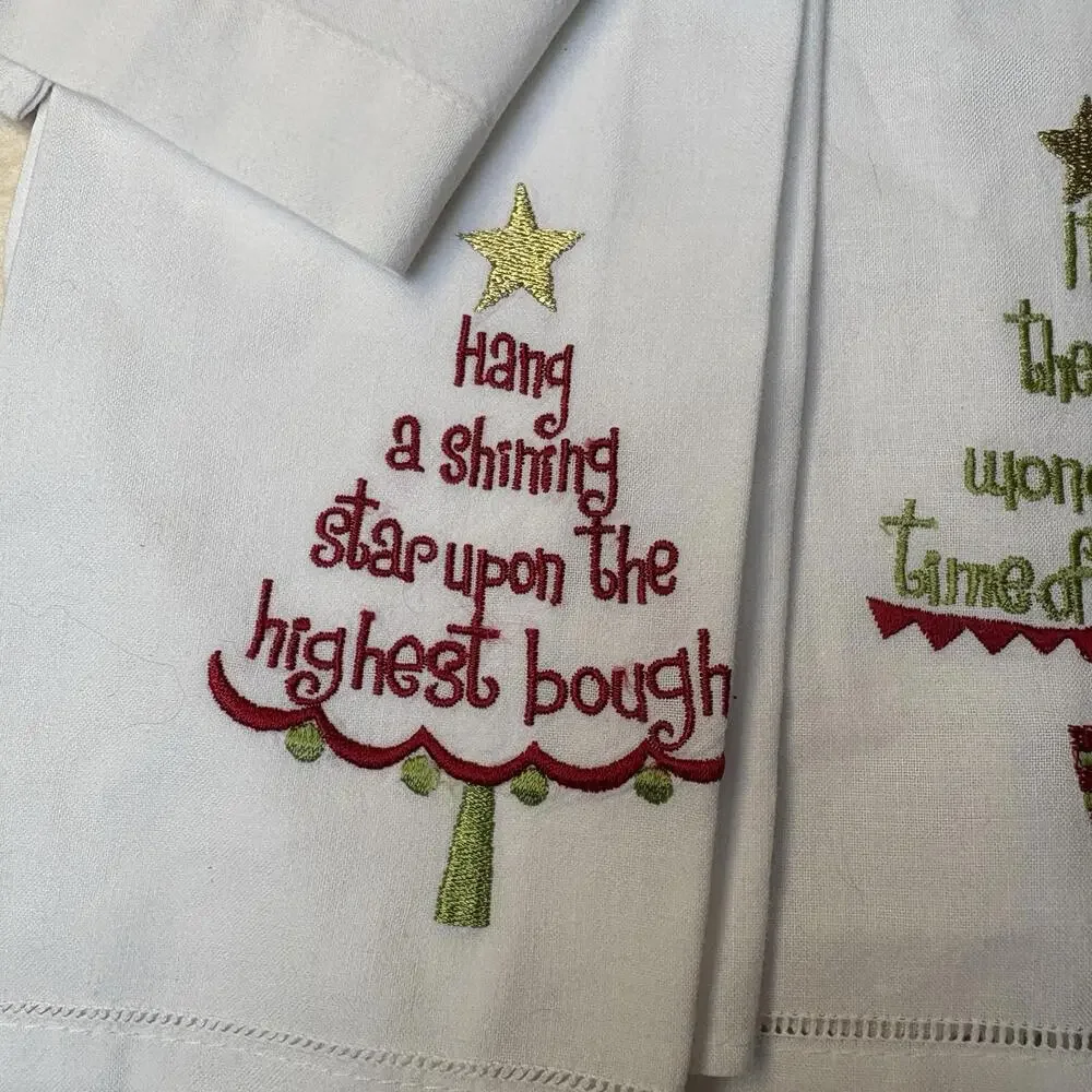 Christmas Tea Towels Bed Bath Beyond Christmas Trees Happy Jollydays Mittens 4